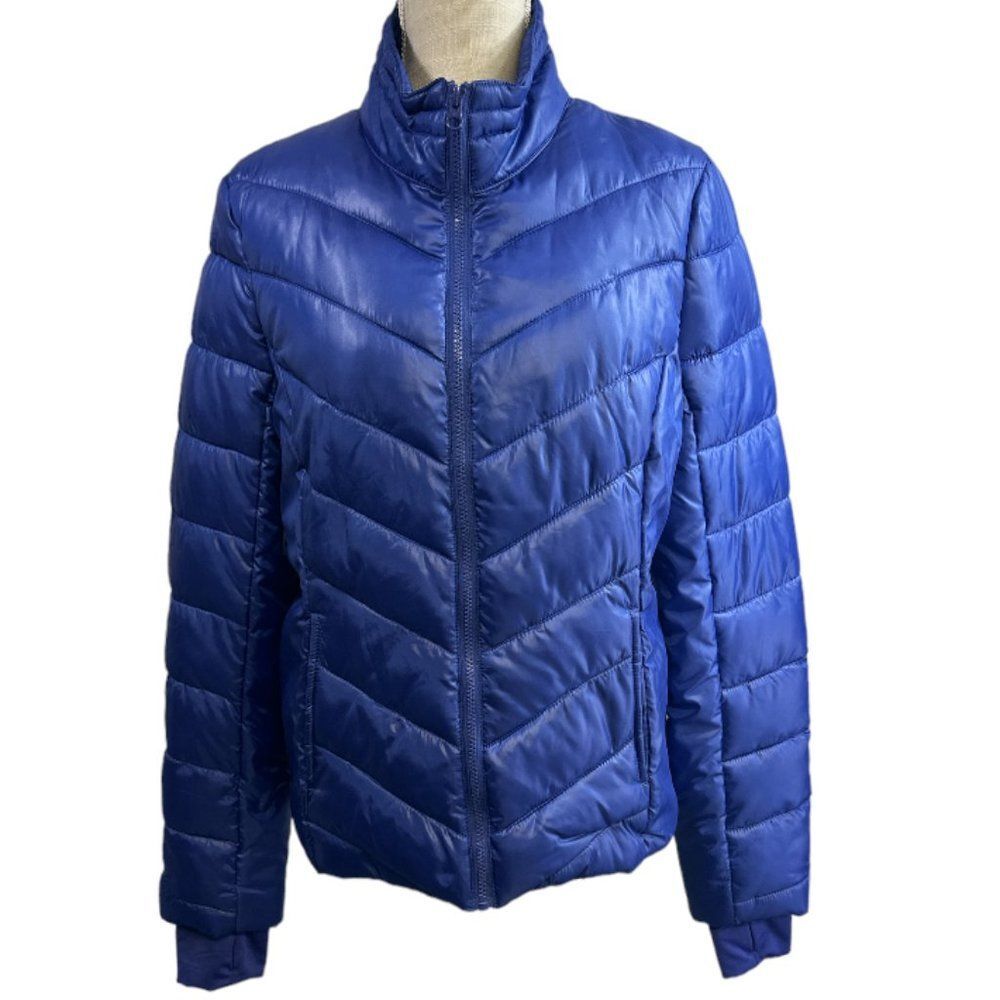 Aeropostale Puffer Jacket Live Love Dream Blue Women's Size L NWT